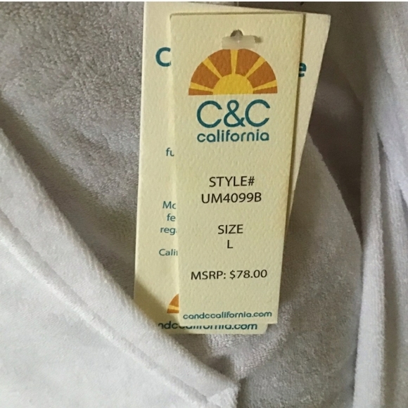 *NWT! C&C California FRENCH TERRY MESH PULL OVER SHIRT COVER UP TOP SIZE LARGE - Picture 8 of 9